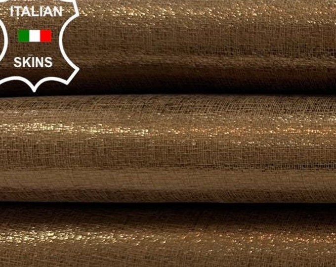 METALLIC BRONZE CANVAS Print On Soft Italian Goatskin Goat Leather hide hides skin skins 4+sqf 0.8mm #C3024