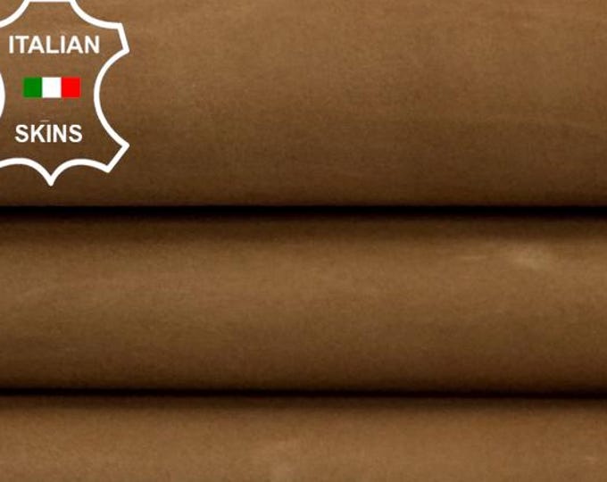 Delivered Duty paid - NATURAL SANDY TAN Vintage Look Vegetable Tan Italian Calf leather skin 9+sqf 0.9mm #Z147
