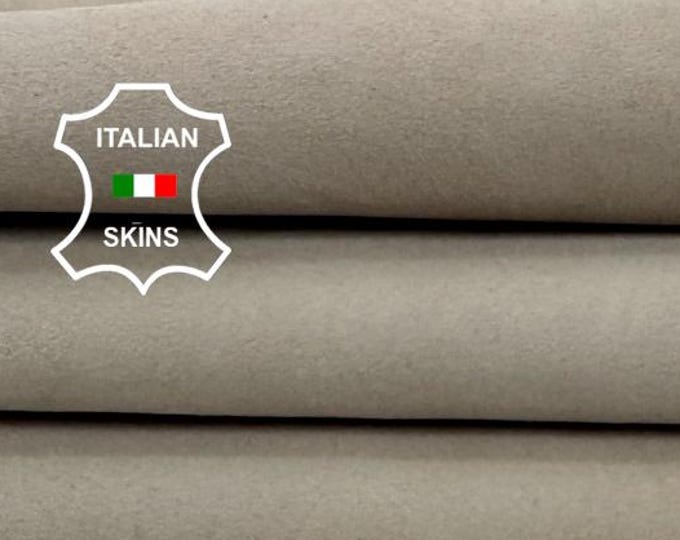 Delivered Duty paid - BEIGE SUEDE Soft Italian Goat leather skin 3sqf 0.7mm #C7743