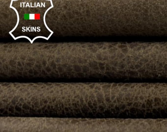 WALNUT BROWN STONEWASH Vintage Used Look Soft Italian Lambskin Sheep Lamb leather hide hides skin skins 7sqf 0.8mm #C5315