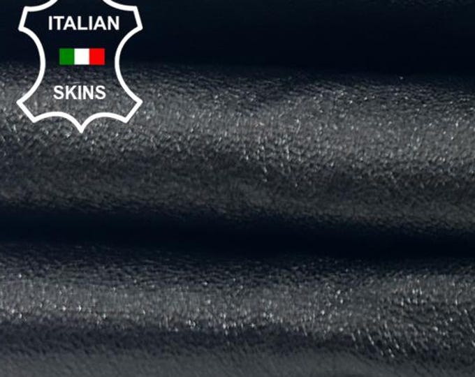 BLACK WASHED SHINY Rough Thick Italian Lambskin Sheep Lamb leather hide hides skin skins 7sqf 1.1mm #C5726