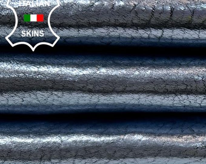 METALLIC LIGHT BLUE Antiqued Pearlized thick Italian Goatskin Goat leather hide hides skin skins 4sqf 1.6mm #C3745