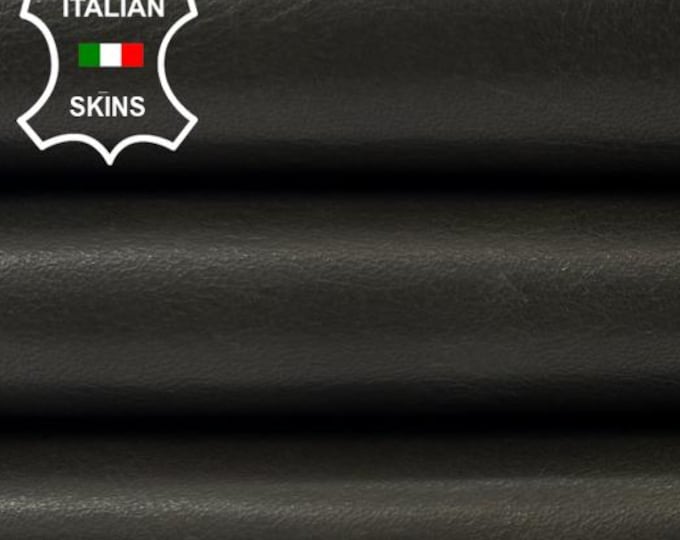 Delivered Duty Paid-OLIVE GREEN WAXY Vegetable Tan Thick Strong Italian Calf leather skin 3+sqf 1.4mm #C6987