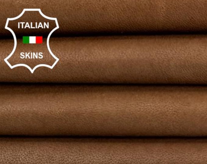 Delivered Duty paid -  BROWN VEGETABLE TAN Soft Italian Lamb leather skin 6sqf 0.9mm #Z280