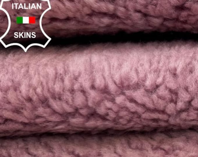 PINK Hair On sheepskin Lamb shearling fur hairy sheep Italian leather 4sqf 25"x26" #C7490