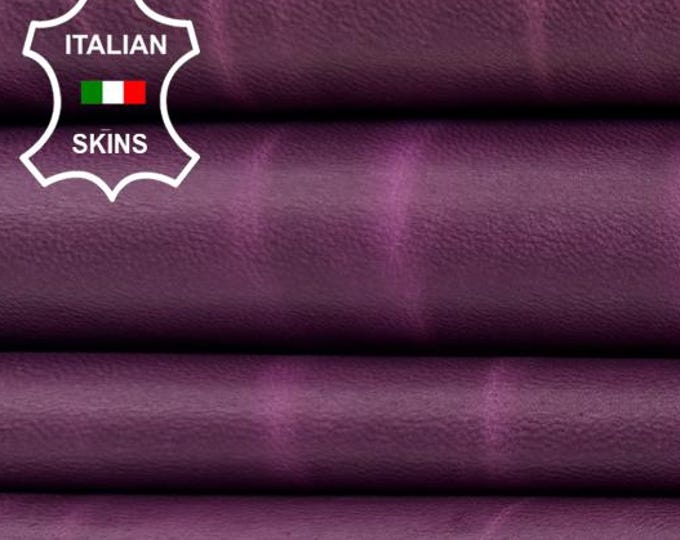 Delivered Duty Paid-BIZANTIUM PURPLE DISTRESSED Thin Soft Italian Lamb leather skin 5+sqf 0.6mm #C6927