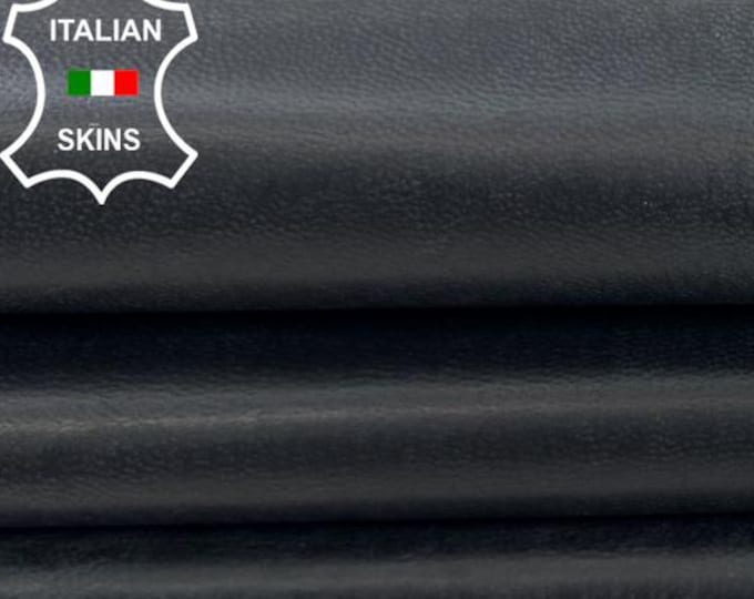 Delivered Duty paid - BLACK VINTAGE Look Strong Italian Goat leather pack 4 skins total 24sqf 0.8mm #Z85