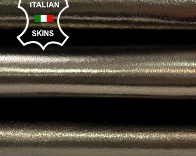 METALLIC PEWTER Italian Goatskin Goat leather hide hides skin skins 3+sqf 1.0mm #C4698