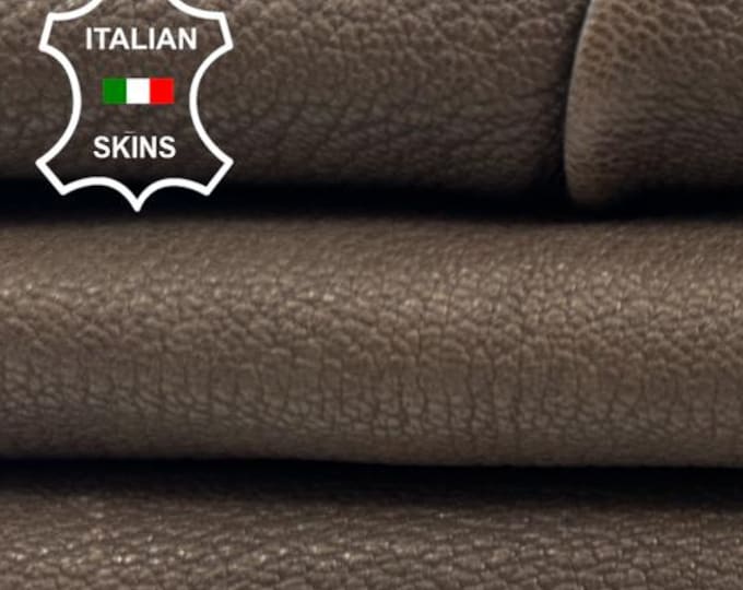BROWN WASHED ANTIQUED Vegetable Tan Rough Thick Italian Goatskin Goat leather hide hides skin skins 4+sqf 1.5mm #C5812