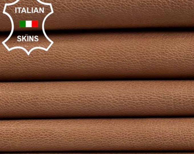 LIGHT SIENNA BROWN Vegetable Tan Rough Soft Italian Goatskin Goat leather pack 4 hides skins total 16sqf 0.9mm #C4204