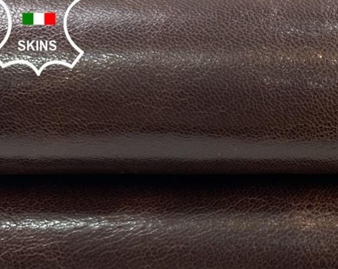 CHESTNUT BROWN SHINY 2 Tones Vegetable Tan Thick Italian Goatskin Goat Leather hide hides skin skins 3sqf 1.3mm #C2766