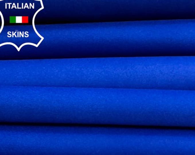 Delivered Duty paid - COBALT BLUE SUEDE Italian Goat leather pack 6 skins total 15sqf 0.8mm #Z41