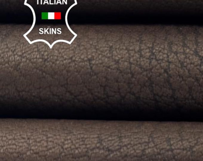 BROWN GRAINY ANTIQUED Rough Vegetable Tan Thick Soft Italian Lambskin Sheep Lamb leather hide hides skin skins 6+sqf 1.1mm #C6338