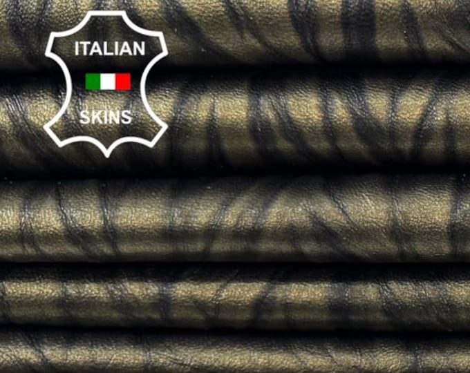 Free FedEx & Duties - OLD BRONZE PEARLISED Textured Soft Italian  Lamb leather pack 3 skins total 20+sqf 0.7mm #Z607
