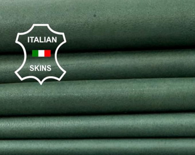 Delivered Duty paid - NATURAL GREEN FULL Grain Full Anline Thin Soft Italian Lamb leather pack 2 skins total 10sqf 0.5mm #Z320