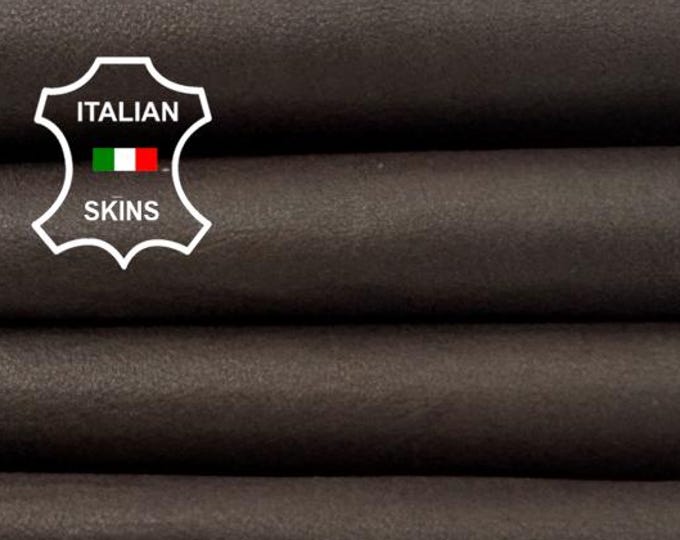 Delivered Duty paid -NATURAL DARK BROWN Antiqued Vegetable Tan Soft Italian Lamb leather skin 7+sqf 0.8mm #Z189