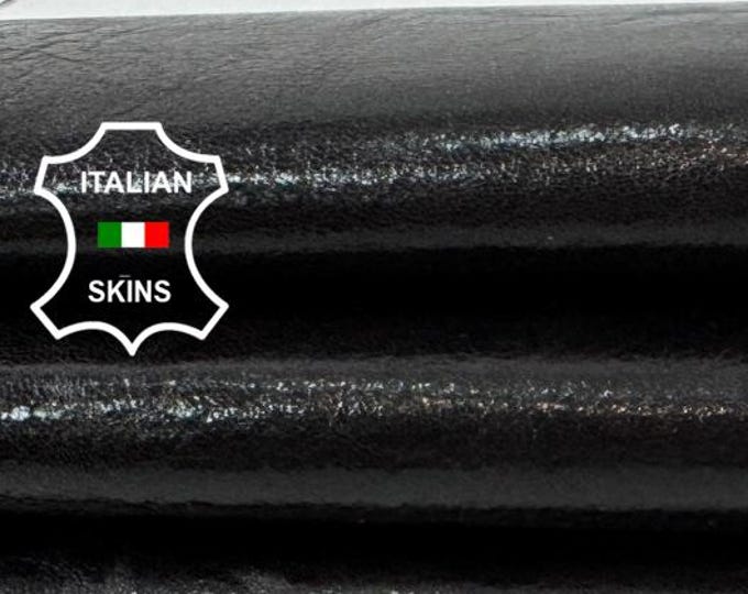 Delivered Duty paid -  VERY DARK BROWN Shiny Thick Italian Lamb leather skin 4+sqf 1.1mm #Z277