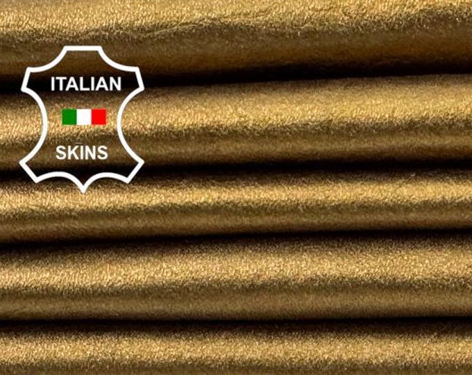 Delivered Duty paid - METALLIC BRONZE Soft Italian Lamb leather pack 2 skins total 14sqf 1.0mm #C7891