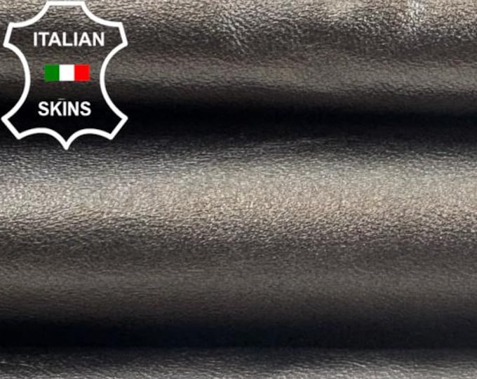 METALLIC PEWTER Italian Lamb leather skin 7+sqf 0.7mm #C7407