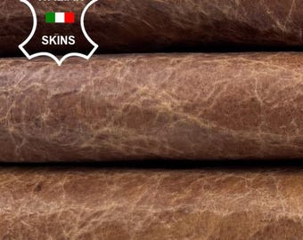 NUDE ANTIQUED VERY Vintage Look Vegetable Tan Soft Italian Lamb Leather skin 5+sqf 1.0mm #C6049