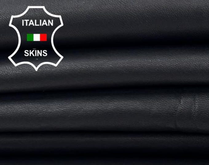 Delivered Duty paid - WASHED BLACK VEGETABLE Tan Economic Grade Thick Soft Italian Lamb leather pack 2 skins total 10sqf 1.2mm #Z412