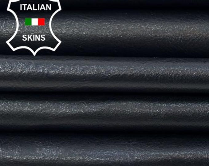 Delivered Duty paid - MIDNIGHT CRINKLED Soft Italian Lamb leather pack 2 skins total 14sqf 0.7mm #C7619