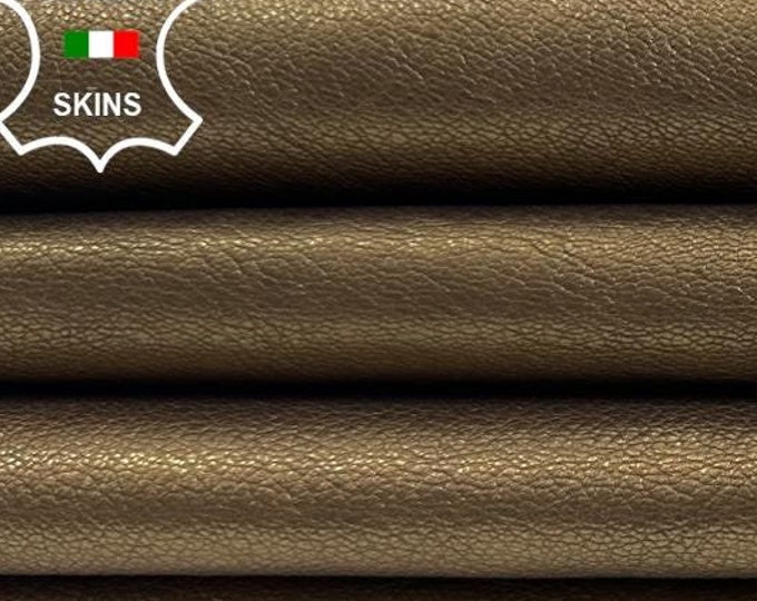 METALLIC WASHED BRONZE Rough Italian Goatskin Goat Leather pack 2 hides skins total 6+sqf 0.8mm #C3283