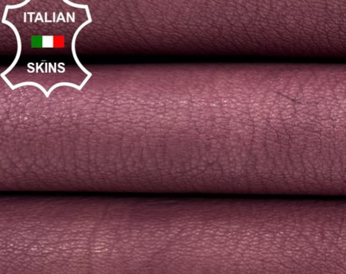 Delivered Duty Paid-NATURAL PURPLE ROUGH Vintage Look Vegetable Tan Thick Italian Goat leather skin 4sqf 1.3mm #C6969