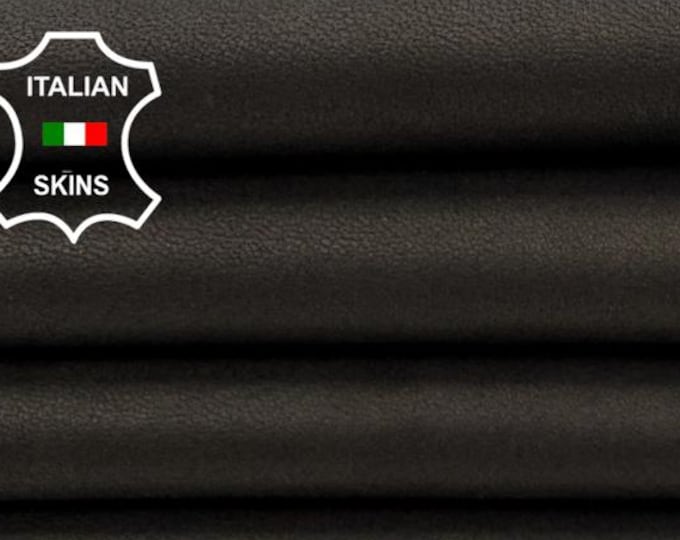Delivered Duty paid - NATURAL BLACK ANILINE Bronze Hue Thick Soft Italian Lamb leather skin 6+sqf 1.2mm #Z11