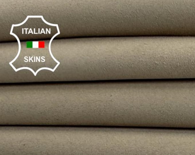 Delivered Duty paid - WHEAT BEIGE SUEDE Soft Italian Goat leather pack 2 skins total 7sqf 0.8mm #Z117