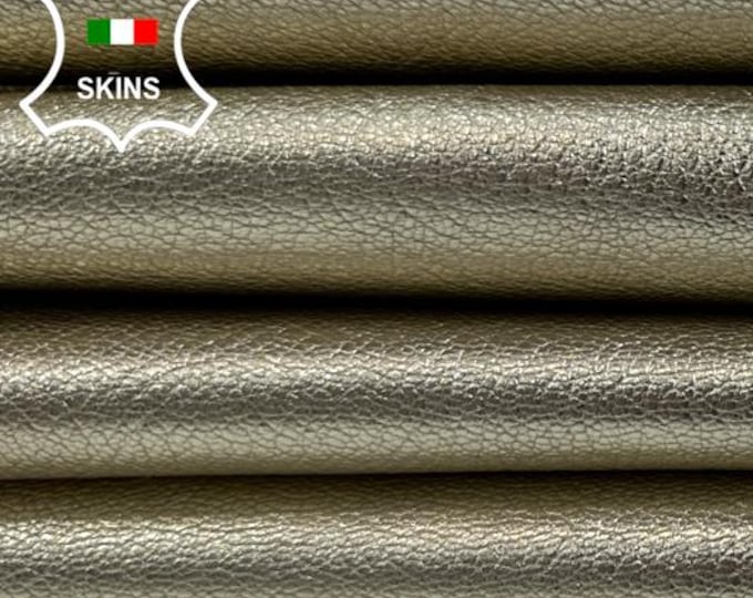 METALLIC LIGHT GOLD Rough Italian Goatskin Goat leather pack 2 hides skins total 7+sqf 1.0mm #C5599