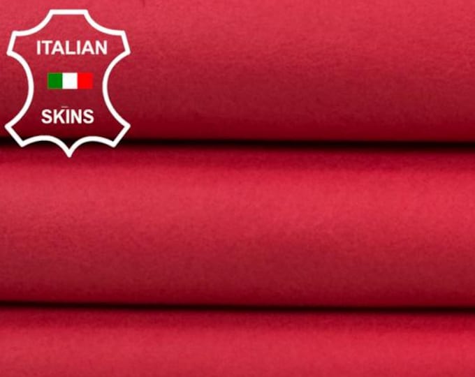 Delivered Duty paid - ROSE RED MATTE Italian Lamb leather pack 4 skins total 3+sqf 0.7mm #Z27