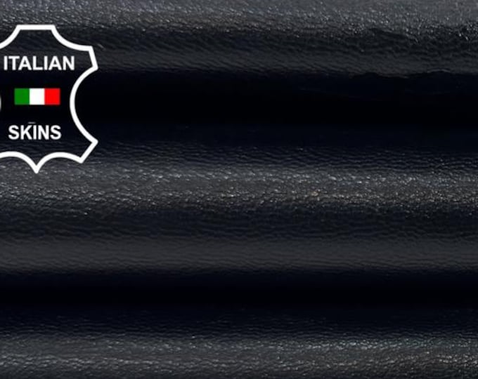BLACK SHINY Strong Italian Goat Leather skin 4sqf 1.0mm #C7217