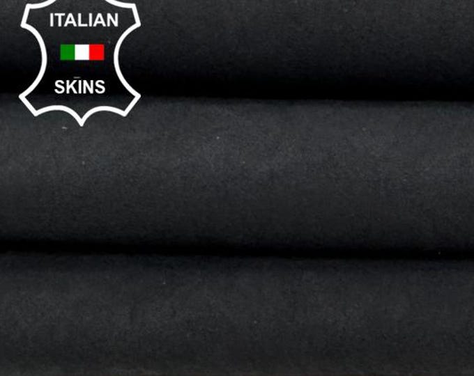 Delivered Duty paid - CHARCOAL BLACK Matte Soft Italian STRETCH Backed Lamb Leather skin 3+sqf 0.9mm #Z30