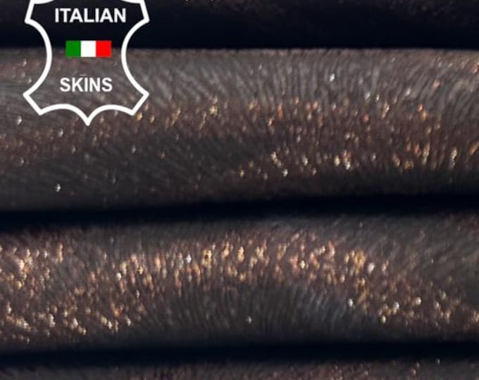 BROWN ZEBRA SHIMMER Pearlized Print On Italian Goatskin Goat leather pack 2 hides skins total 6+sqf 0.7mm #C5710