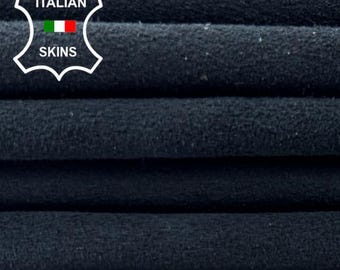 MIDNIGHT BLUE  BLACK Suede Soft Italian Lambskin Sheep Lamb leather pack 2 hides skins total 18sqf 0.7mm #C6294