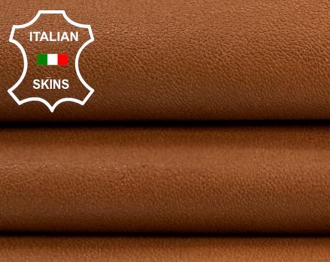CUOIO SADDLE TAN Vegetable Tan Soft Italian Lamb leather skin 6sqf 0.9mm #C7474