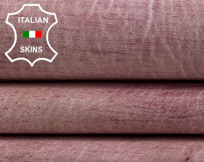 MAGENTA PINK DISTRESSED Soft Italian Lambskin Sheep Lamb leather hide hides skin skins 6sqf 1.0mm #C3759