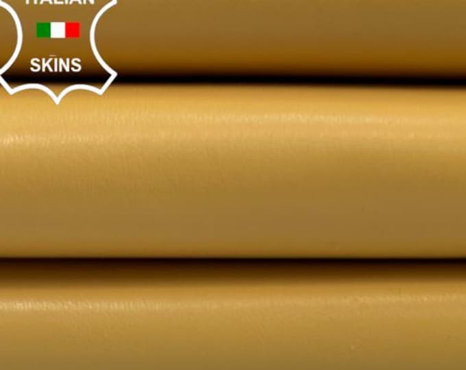 YELLOW CREAM Italian Lambskin Sheep Lamb leather hide hides skin skins 3+sqf 0.8mm #C5718