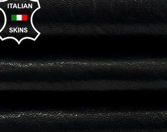 WASHED BLACK SHINY Rough Vegetable Tan Thick Italian Goatskin Goat leather hide hides skin skins 6+sqf 1.4mm #C4294