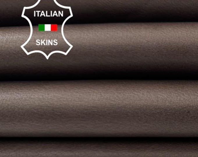 Delivered Duty Paid-NATURAL TAUPE BROWN Vegetable Tan Soft Italian Lamb leather skin 5sqf 0.8mm #C6816