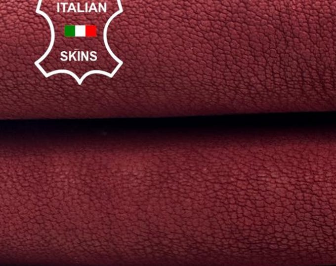 WINE RED WASHED Rough Vegetable Tan Vintage Look Thick Strong Italian Goatskin Goat leather pack 2 hides skins total 5sqf 1.6mm #C4597
