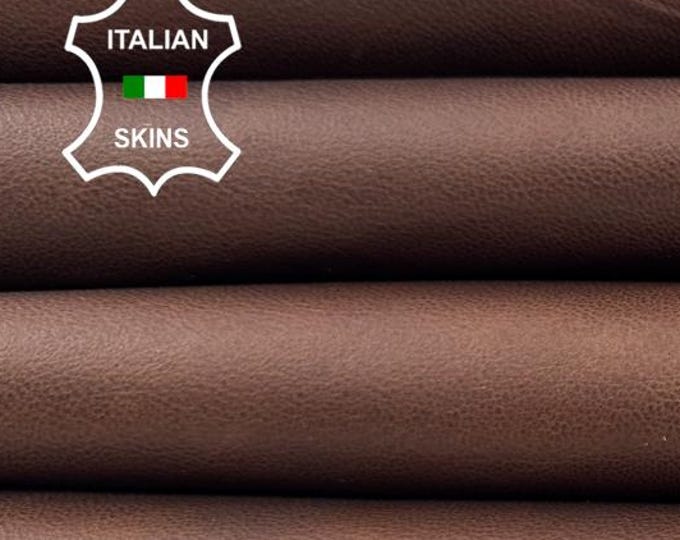 BROWN ANTIQUED VEGETABLE Tan Soft Italian Lamb leather skin 8sqf 1.0mm #C7069