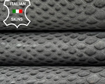 Free FedEx & Duties - GREY SNAKE PRINT On Soft Italian Calf leather skin 8+sqf 0.8mm #C6787