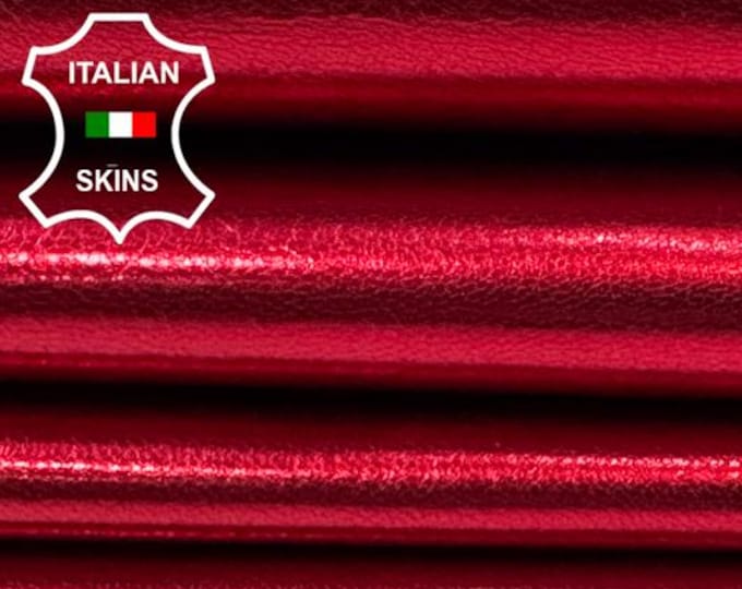 METALLIC RED On Vegetable Tan Thick Strong Goat leather pack 2 skins total 10sqf 1.2mm #C7415