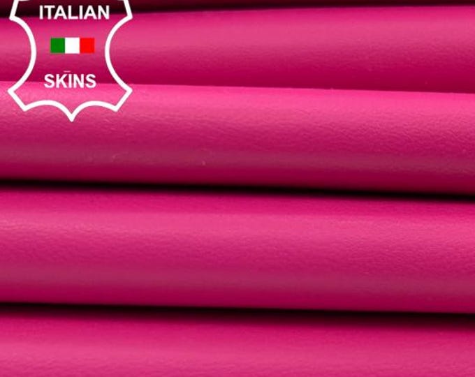 NEON HOT PINK Italian Lambskin Sheep Lamb leather pack 2 hides skins total 14+sqf 0.8mm #C6581