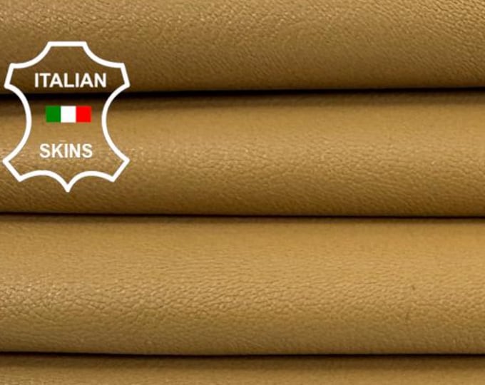 Delivered Duty paid - LIGHT SAND BROWN Rough Thick Soft Italian Goat leather skin 7sqf 1.2mm #Z440