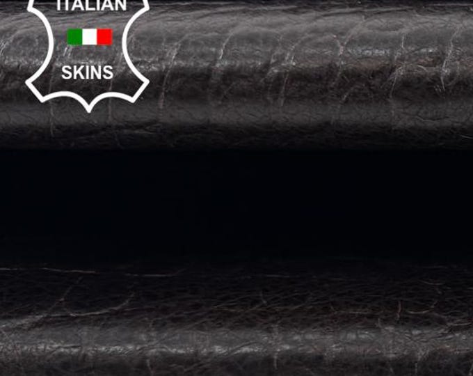 MAHOGANY BROWN CROCODILE Print Embossed On Thick Italian Calf leather skin 10+sqf 1.1mm #C7086