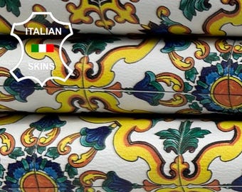 AMALFI CERAMIC TILES Print Strong Italian Goatskin Goat leather pack 2 hides skins total 7+sqf 0.8mm #C5731