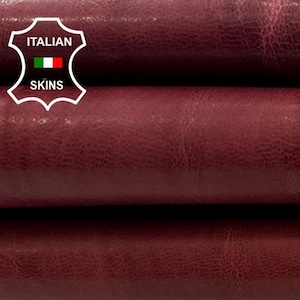 WINE RUSTIC ANTIQUED Vegetable Tan Thick Italian Goatskin Goat leather hide hides skin skins 3+sqf 1.1mm #C4594